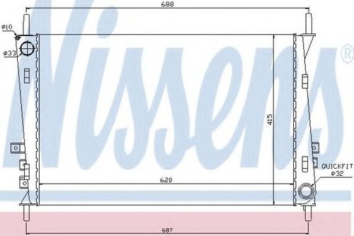 Radiator, racire motor JAGUAR X-TYPE (CF1) (2001 - 2009) NISSENS 66704 piesa NOUA