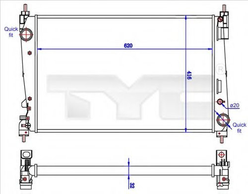 Radiator, racire motor LANCIA DELTA III (844) (2008 - 2014) TYC 725-0042-R piesa NOUA