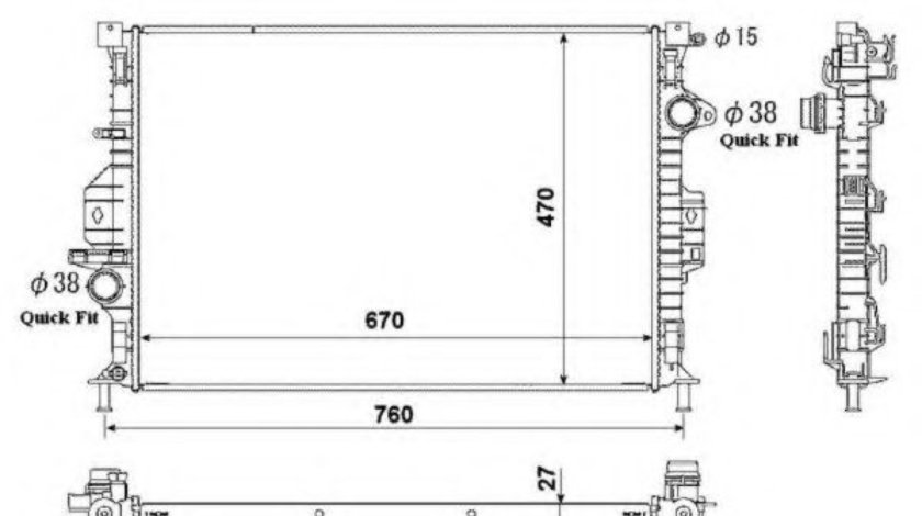 Radiator, racire motor LAND ROVER RANGE ROVER EVOQUE (LV) (2011 - 2016) NRF 53812 piesa NOUA