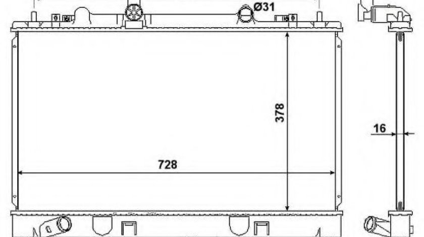 Radiator, racire motor MAZDA 6 Station Wagon (GY) (2002 - 2007) NRF 53383 piesa NOUA