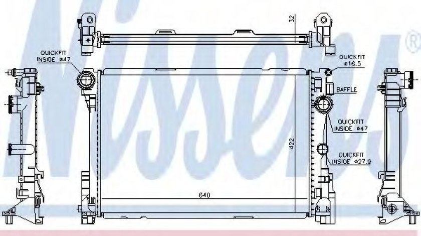 Radiator, racire motor MERCEDES C-CLASS Cupe (C204) (2011 - 2016) NISSENS 67167 piesa NOUA