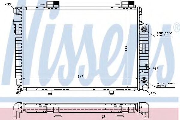 Radiator, racire motor MERCEDES CLK Cabriolet (A208) (1998 - 2002) NISSENS 62756A piesa NOUA