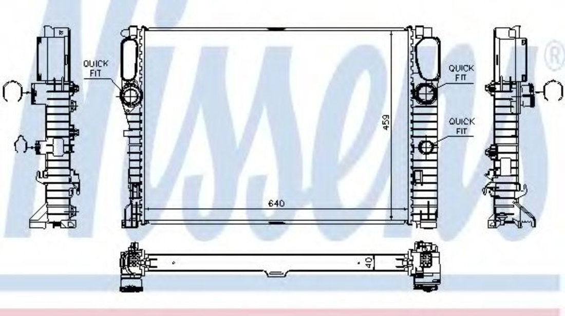 Radiator, racire motor MERCEDES CLS (C219) (2004 - 2011) NISSENS 62796A piesa NOUA