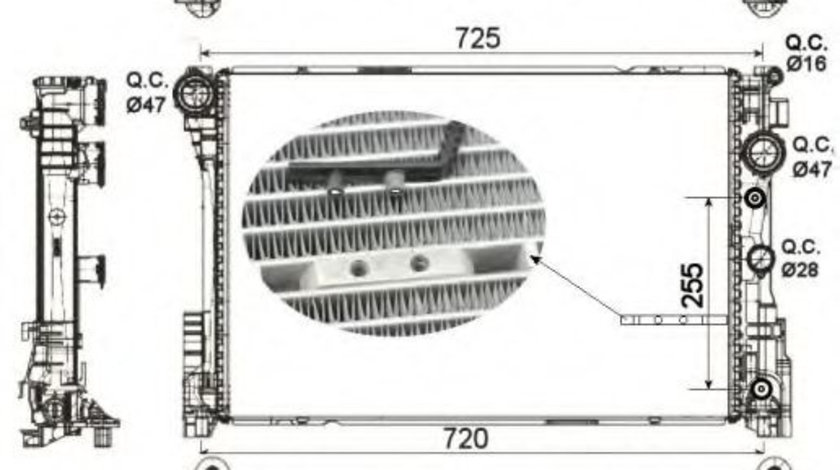 Radiator, racire motor MERCEDES GLK-CLASS (X204) (2008 - 2016) NRF 53141 piesa NOUA