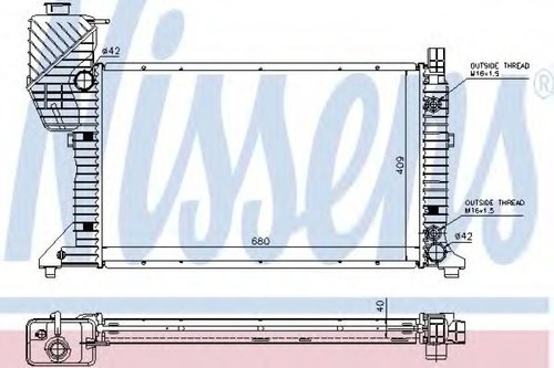 Radiator, racire motor MERCEDES SPRINTER 2-t bus (901, 902) (1995 - 2006) NISSENS 62686A piesa NOUA