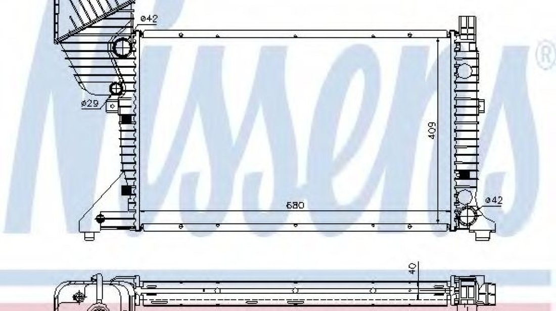 Radiator, racire motor MERCEDES SPRINTER 2-t bus (901, 902) (1995 - 2006) NISSENS 62519A piesa NOUA