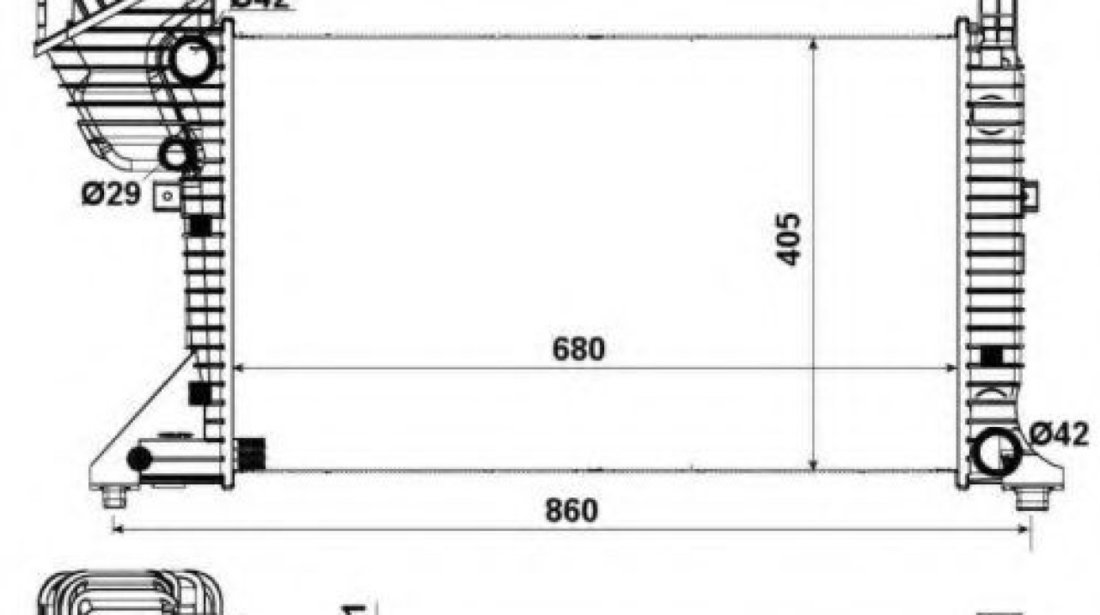 Radiator, racire motor MERCEDES SPRINTER 3-t bus (903) (1995 - 2006) NRF 55348A piesa NOUA