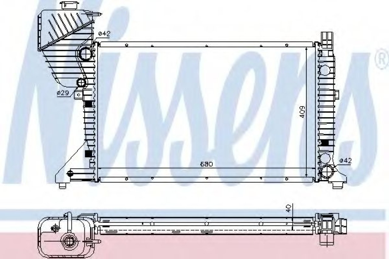 Radiator, racire motor MERCEDES SPRINTER autobasculanta (905) (2001 - 2016) NISSENS 62519A piesa NOUA