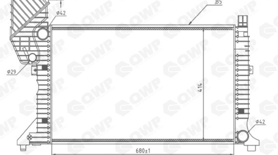 Radiator, racire motor MERCEDES SPRINTER autobasculanta (905) (2001 - 2016) QWP WRA108 piesa NOUA