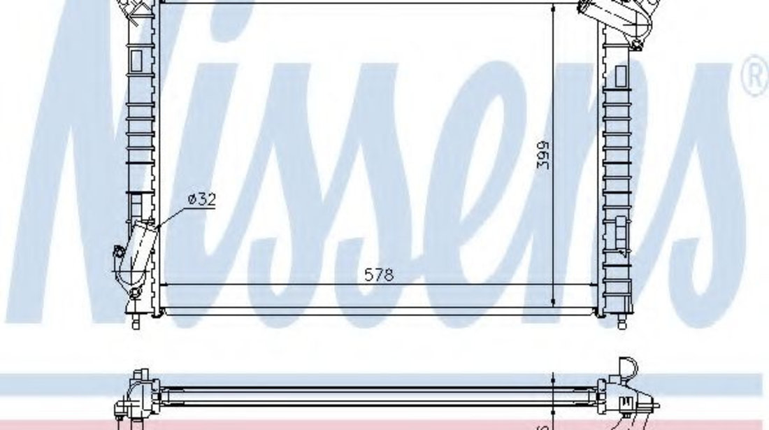 Radiator, racire motor MINI MINI Cabriolet (R52) (2004 - 2007) NISSENS 69701A piesa NOUA