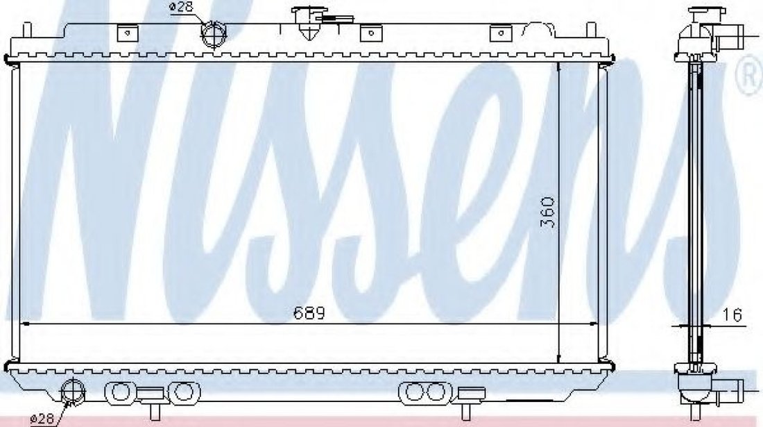 Radiator, racire motor NISSAN PRIMERA Break (WP12) (2002 - 2016) NISSENS 67344A piesa NOUA