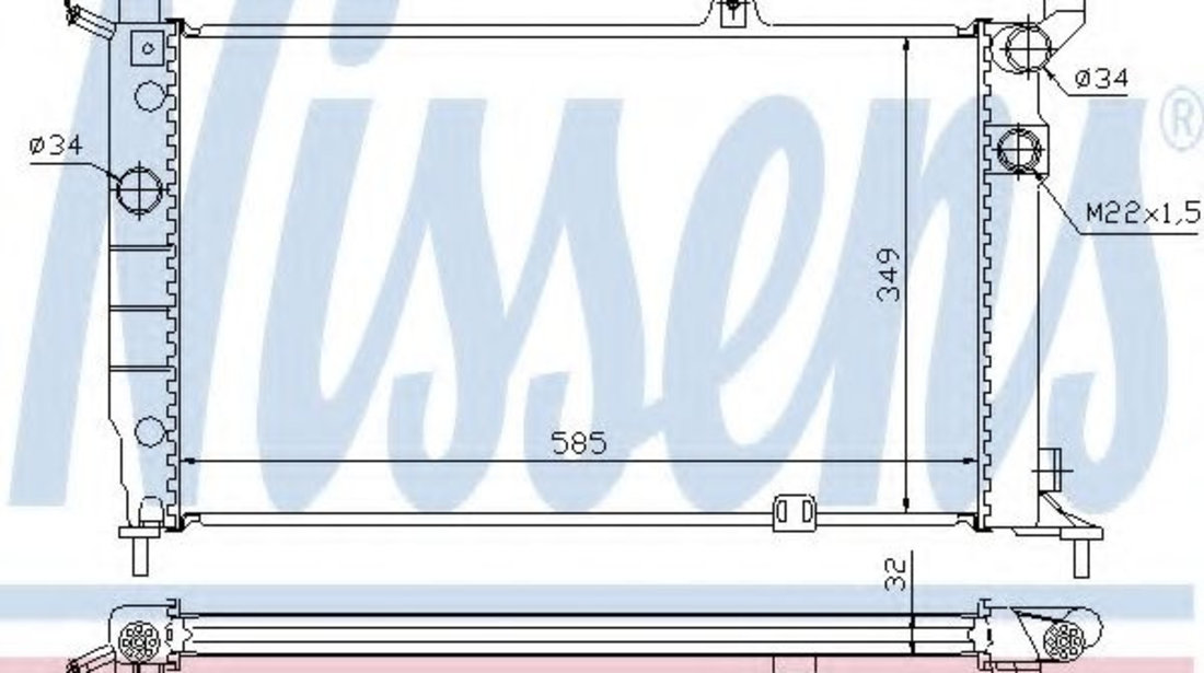 Radiator, racire motor OPEL ASTRA F Hatchback (53, 54, 58, 59) (1991 - 1998) NISSENS 63252A piesa NOUA