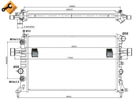 Radiator, racire motor OPEL ASTRA G Cupe (F07) (2000 - 2005) NRF 50562 piesa NOUA