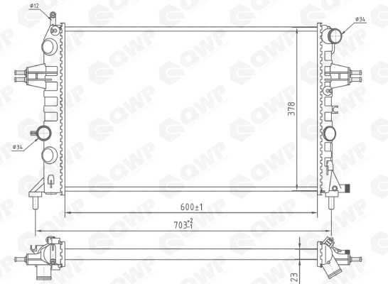 Radiator, racire motor OPEL ASTRA G Cupe (F07) (2000 - 2005) QWP WRA103 piesa NOUA