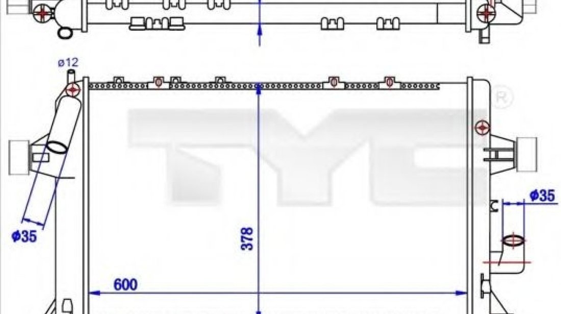 Radiator, racire motor OPEL ASTRA G Hatchback (F48, F08) (1998 - 2009) TYC 725-0039-R piesa NOUA