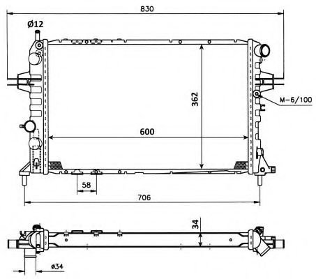 Radiator, racire motor OPEL ASTRA G Limuzina (F69) (1998 - 2009) NRF 53898 piesa NOUA