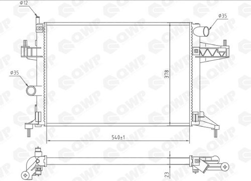 Radiator, racire motor OPEL COMBO Tour (2001 - 2016) QWP WRA155 piesa NOUA