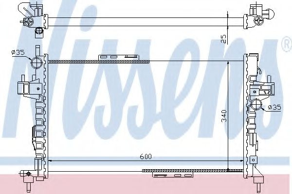 Radiator, racire motor OPEL CORSA C (F08, F68) (2000 - 2009) NISSENS 63094 piesa NOUA