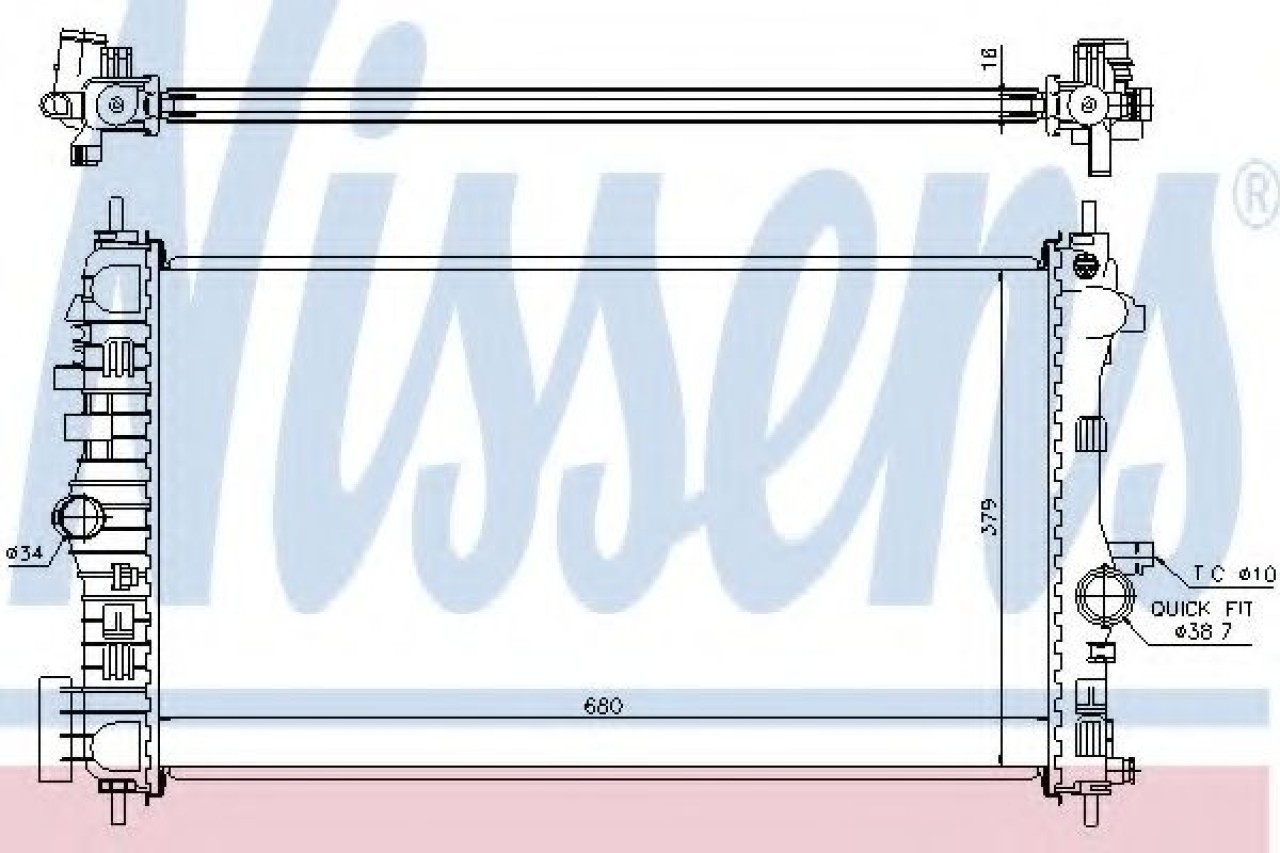 Radiator, racire motor OPEL INSIGNIA Combi (2008 - 2016) NISSENS 630718 piesa NOUA