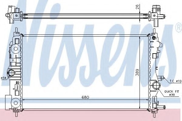 Radiator, racire motor OPEL INSIGNIA Combi (2008 - 2016) NISSENS 630745 piesa NOUA