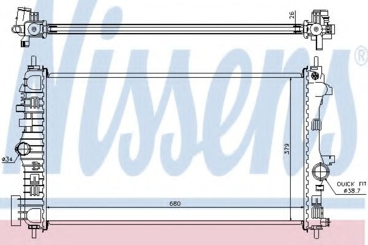 Radiator, racire motor OPEL INSIGNIA Limuzina (2008 - 2016) NISSENS 630716 piesa NOUA