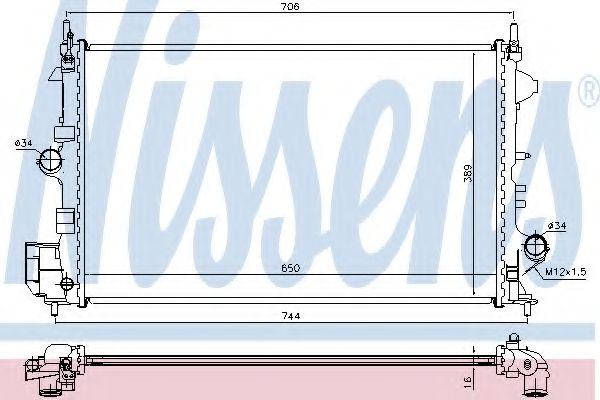 Radiator, racire motor OPEL VECTRA C GTS (2002 - 2016) NISSENS 63123 piesa NOUA