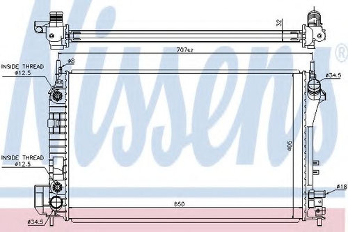 Radiator, racire motor OPEL VECTRA C GTS (2002 - 2016) NISSENS 630703 piesa NOUA