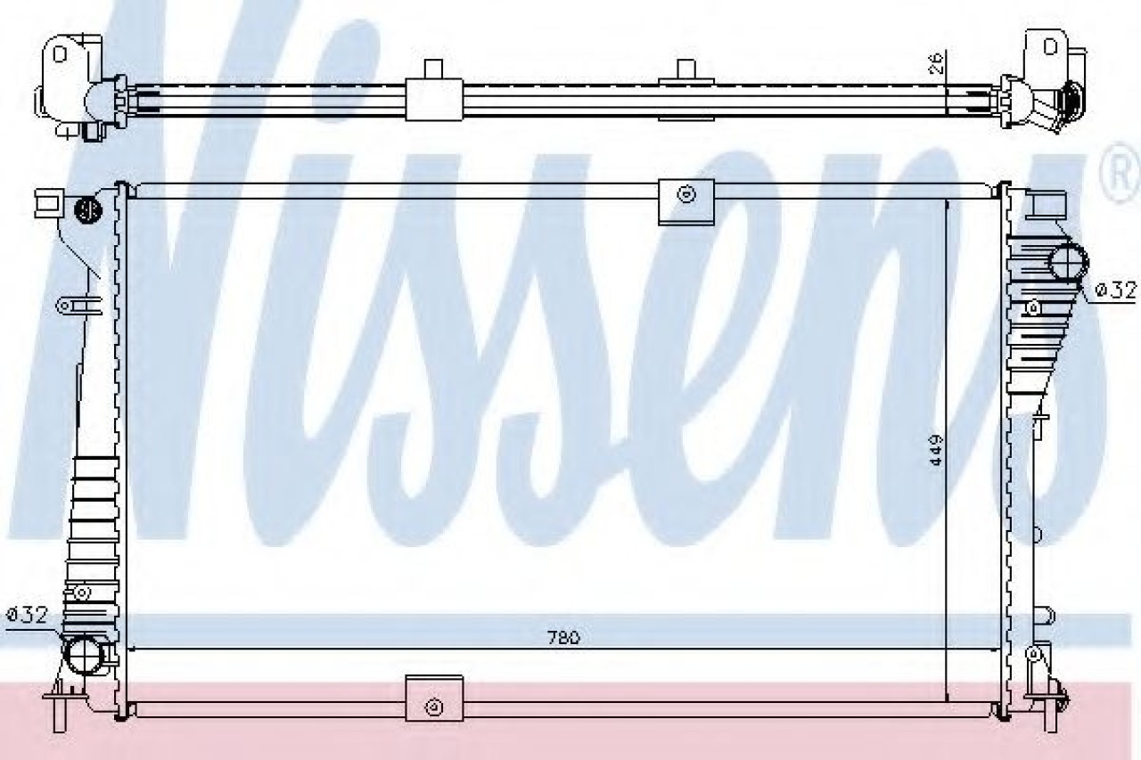 Radiator, racire motor OPEL VIVARO platou / sasiu (E7) (2006 - 2014) NISSENS 630709 piesa NOUA