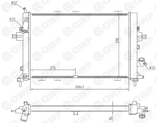 Radiator, racire motor OPEL ZAFIRA B (A05) (2005 - 2016) QWP WRA107 piesa NOUA