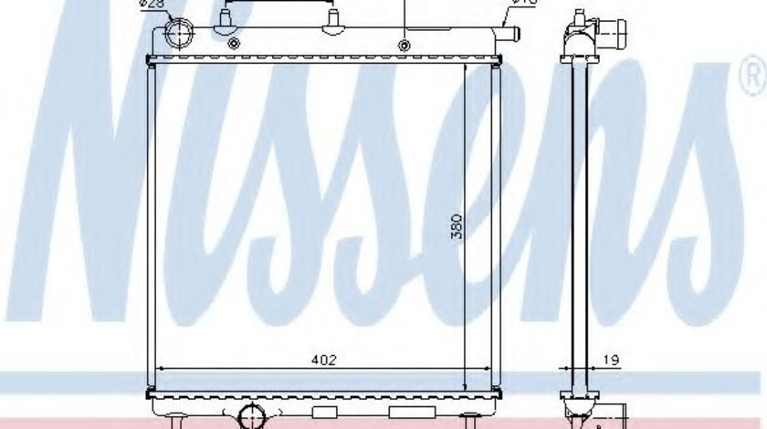 Radiator, racire motor PEUGEOT 1007 (KM) (2005 - 2016) NISSENS 61277 piesa NOUA