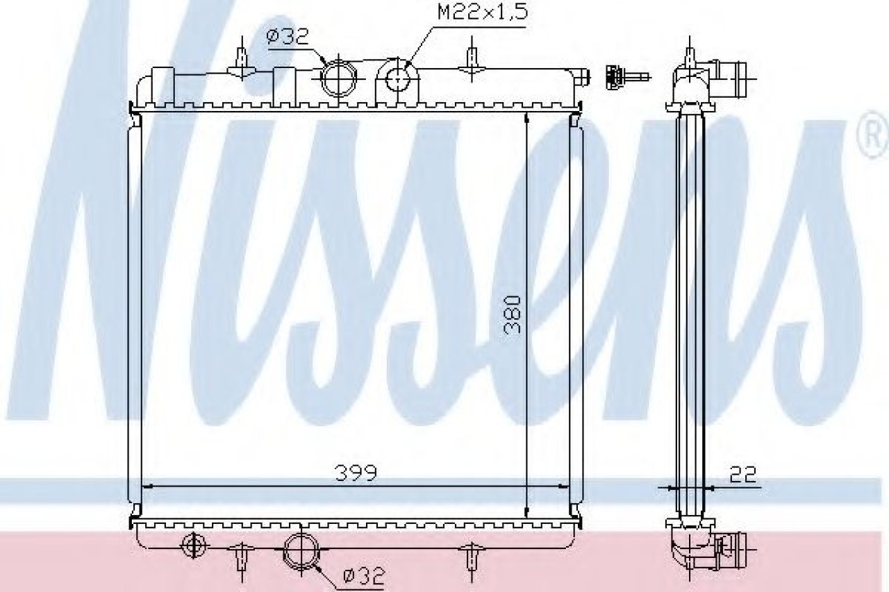 Radiator, racire motor PEUGEOT 206+ (T3E) (2009 - 2016) NISSENS 63708A piesa NOUA