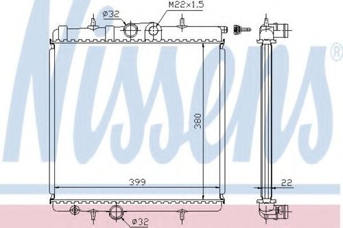 Radiator, racire motor PEUGEOT 206+ (T3E) (2009 - 2016) NISSENS 63708A piesa NOUA