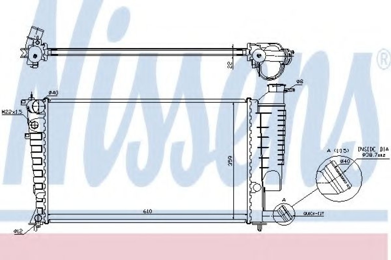 Radiator, racire motor PEUGEOT 306 (7B, N3, N5) (1993 - 2003) NISSENS 61313 piesa NOUA