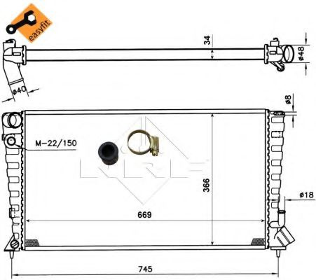 Radiator, racire motor PEUGEOT 306 Break (7E, N3, N5) (1994 - 2002) NRF 509510 piesa NOUA