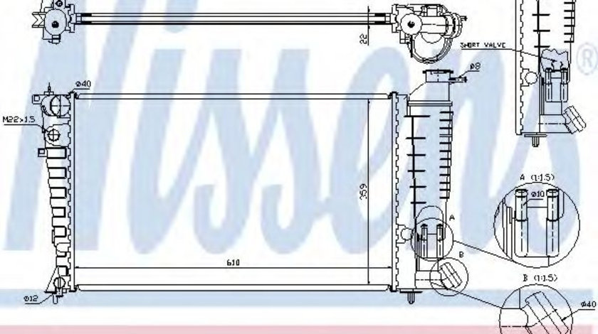 Radiator, racire motor PEUGEOT 306 Hatchback (7A, 7C, N3, N5) (1993 - 2003) NISSENS 61382A piesa NOUA