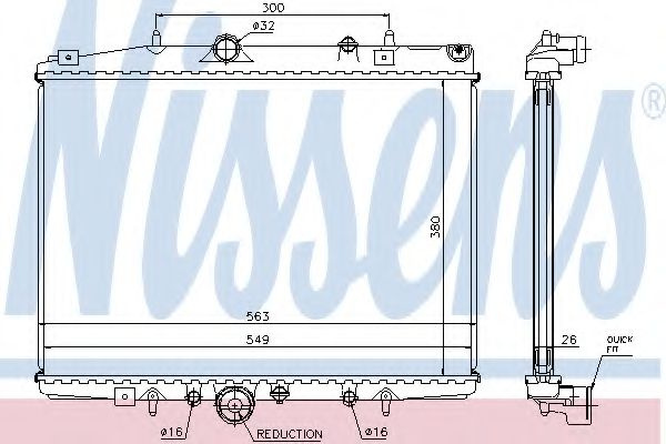 Radiator, racire motor PEUGEOT 406 (8B) (1995 - 2005) NISSENS 63702 piesa NOUA