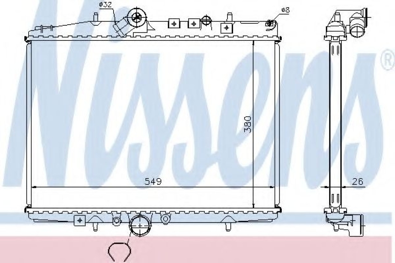 Radiator, racire motor PEUGEOT 406 Estate (8E/F) (1996 - 2004) NISSENS 61294A piesa NOUA