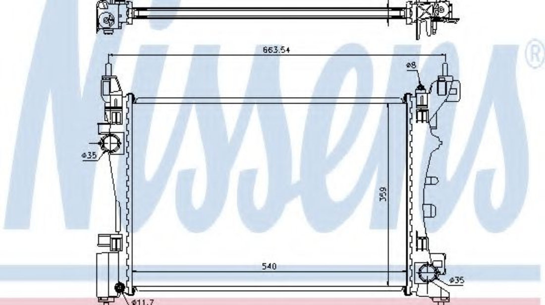 Radiator, racire motor PEUGEOT BIPPER (AA) (2008 - 2016) NISSENS 636005 piesa NOUA