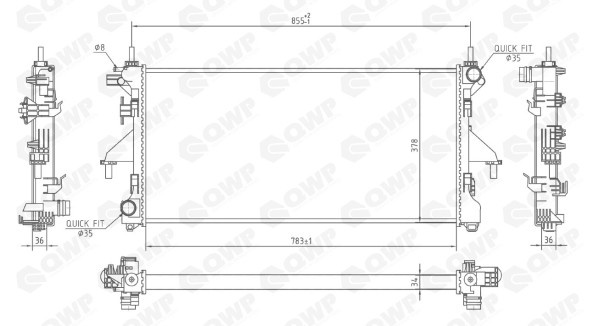 Radiator, racire motor PEUGEOT BOXER bus (2006 - 2016) QWP WRA129 piesa NOUA