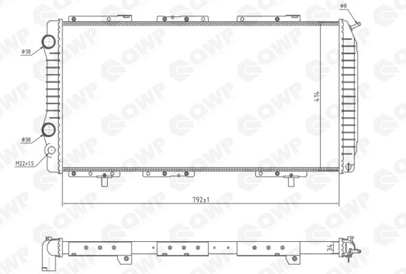 Radiator, racire motor PEUGEOT BOXER caroserie (230L) (1994 - 2002) QWP WRA110 piesa NOUA