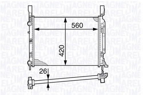 Radiator, racire motor PEUGEOT BOXER caroserie (230L) (1994 - 2002) MAGNETI MARELLI 350213142600 pie...