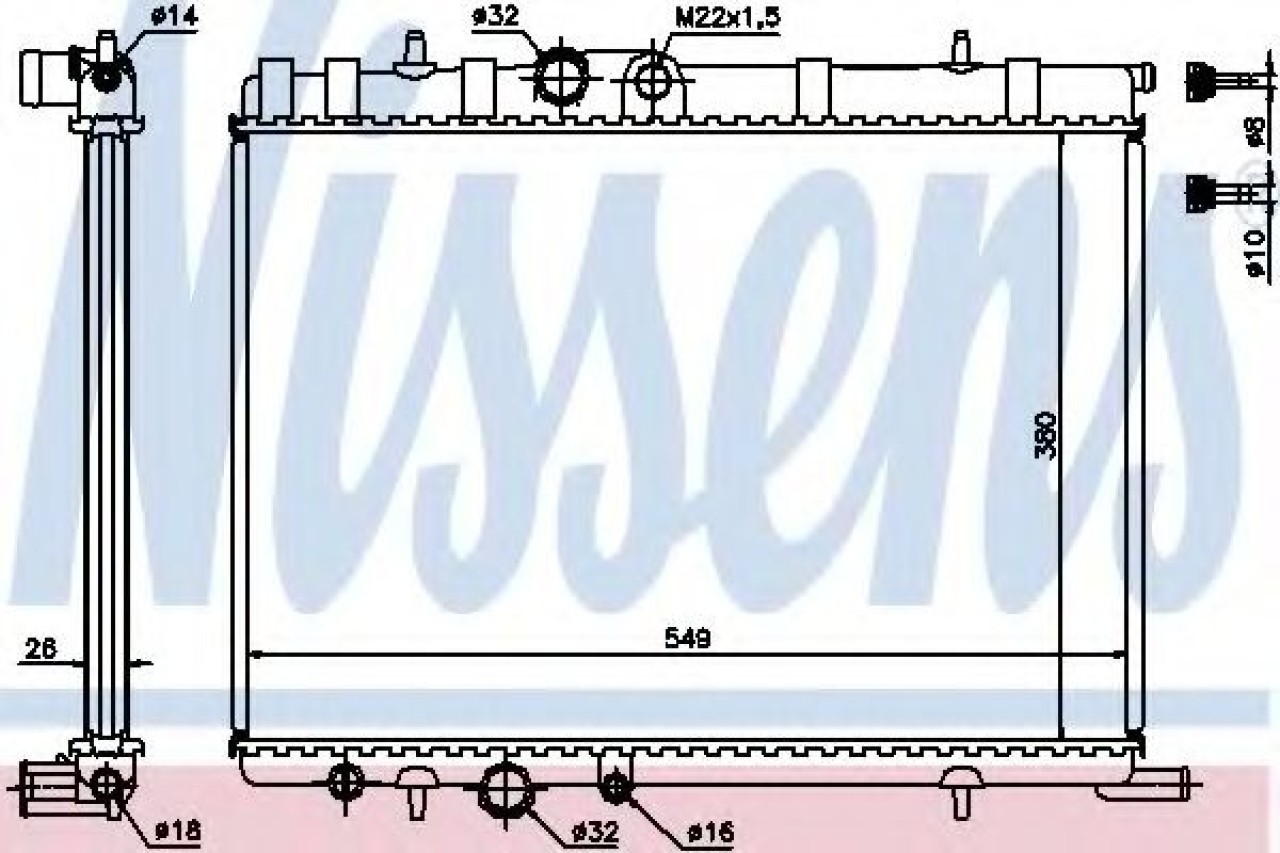 Radiator, racire motor PEUGEOT PARTNER (2008 - 2016) NISSENS 63502A piesa NOUA