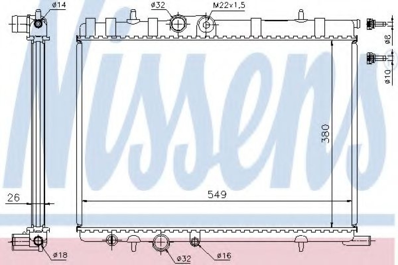 Radiator, racire motor PEUGEOT PARTNER caroserie (5) (1996 - 2012) NISSENS 63502 piesa NOUA