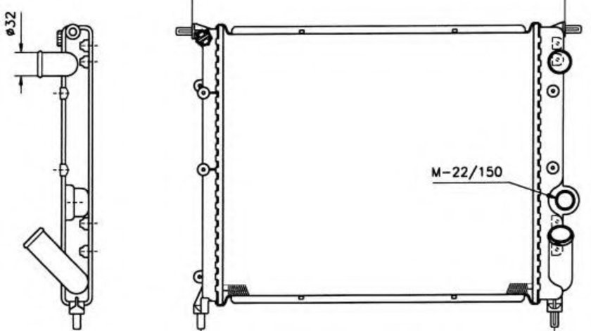Radiator, racire motor RENAULT CLIO I (B/C57, 5/357) (1990 - 1998) NRF 516259 piesa NOUA