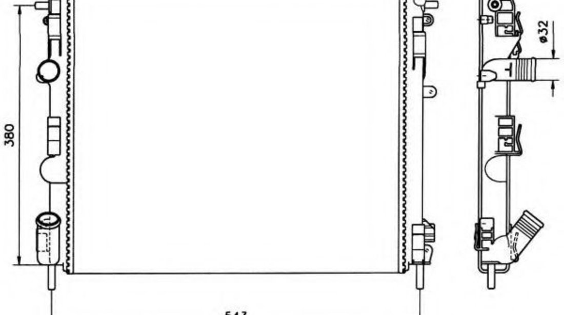 Radiator, racire motor RENAULT CLIO II (BB0/1/2, CB0/1/2) (1998 - 2005) NRF 58148 piesa NOUA