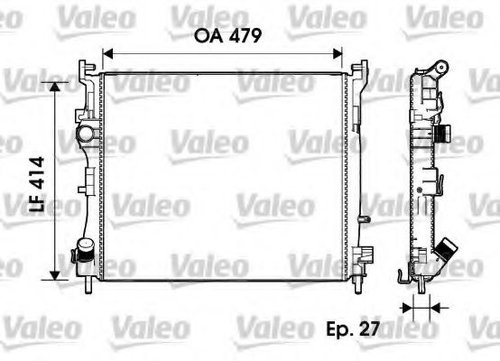 Radiator, racire motor RENAULT CLIO II (BB0/1/2, CB0/1/2) (1998 - 2005) VALEO 732960 piesa NOUA