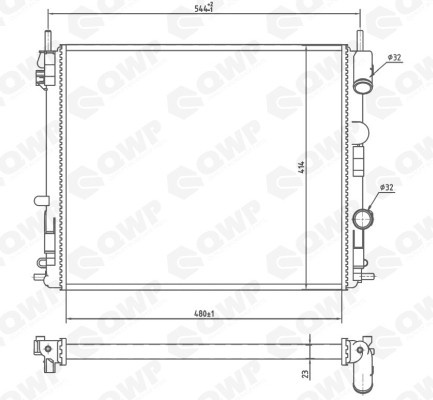 Radiator, racire motor RENAULT KANGOO / GRAND KANGOO (KW0/1) (2008 - 2016) QWP WRA114 piesa NOUA