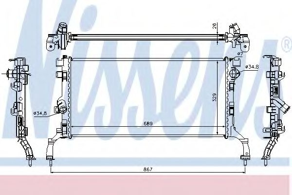 Radiator, racire motor RENAULT LATITUDE (L70) (2010 - 2016) NISSENS 637604 piesa NOUA