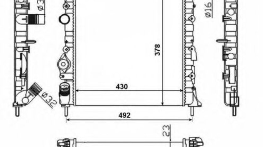 Radiator, racire motor RENAULT MEGANE I (BA0/1) (1995 - 2004) NRF 58023 piesa NOUA