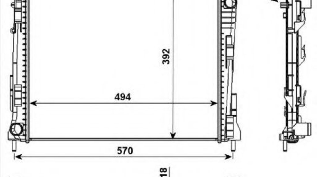 Radiator, racire motor RENAULT TWINGO II (CN0) (2007 - 2014) NRF 53992 piesa NOUA